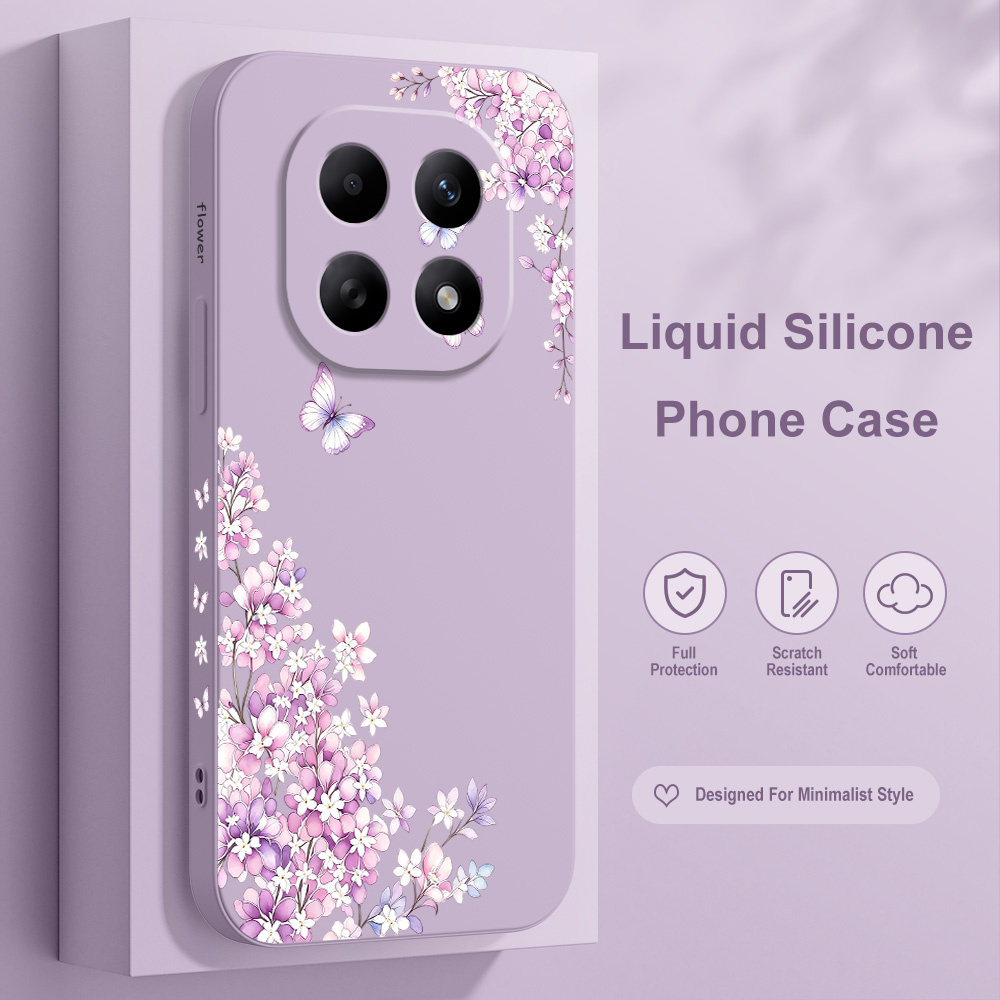 Xiaomi Redmi Note 13 - Violet Bloemen Telefoonhoesje Voor Xiaomi Redmi