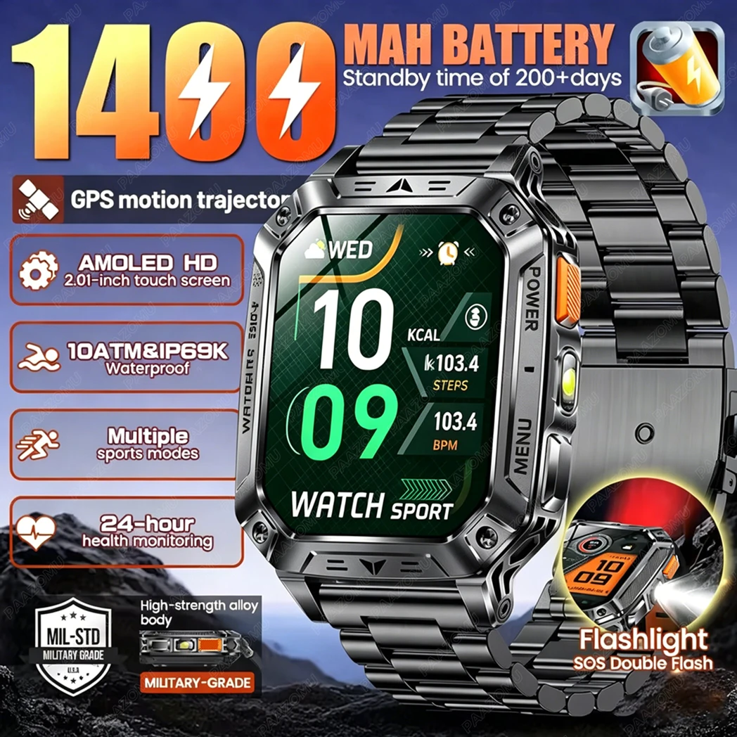Smartwatch Custom - 2026 Nieuwe Ingebouwde 1400mAh Supergrote Batterij