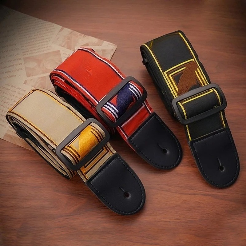 Leather Classic Strap - 1 stuk borduurwerk gitaarband lederen akoestische