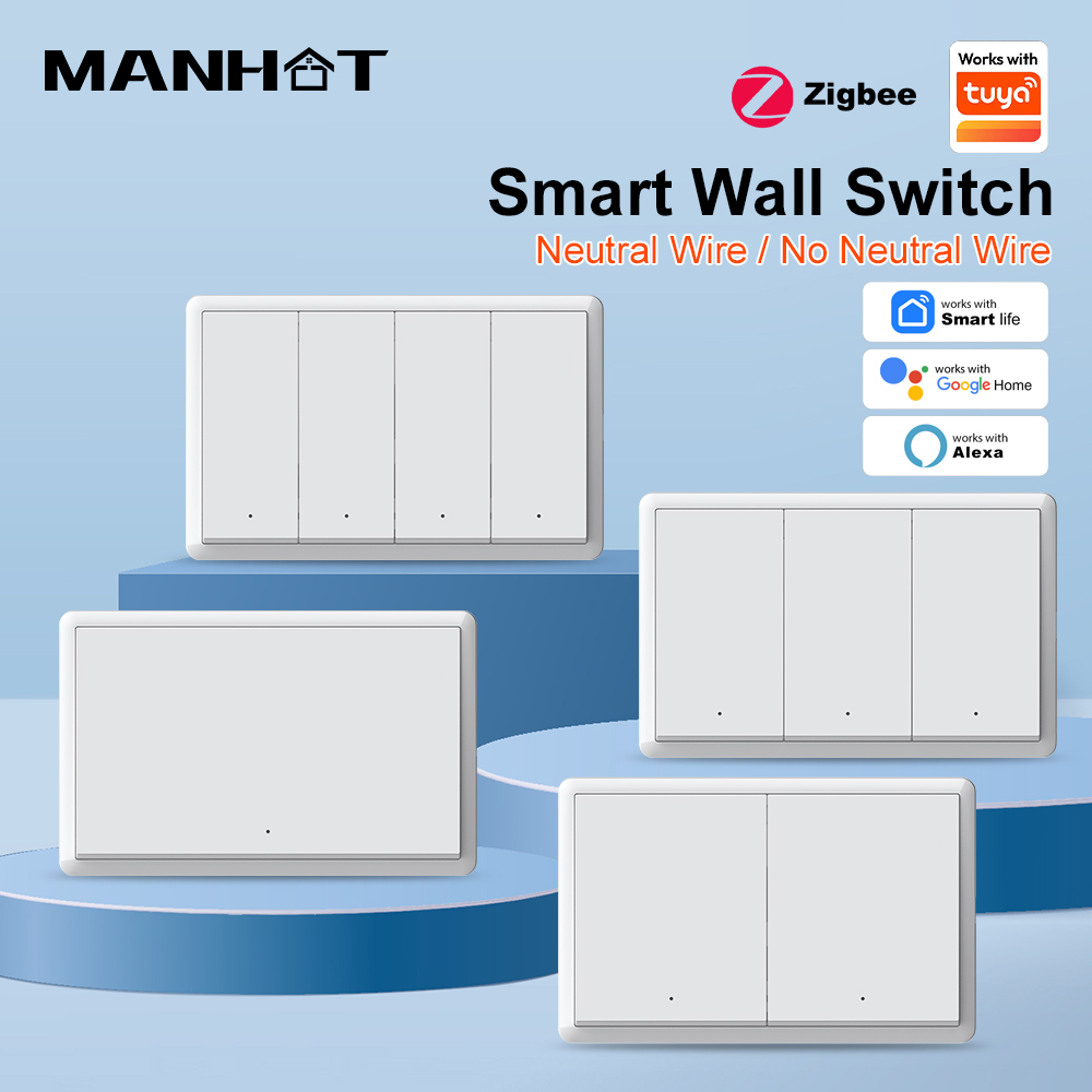 Smart Accessories - MANHOT ZigBee3.0 Smart Switch Geen neutrale